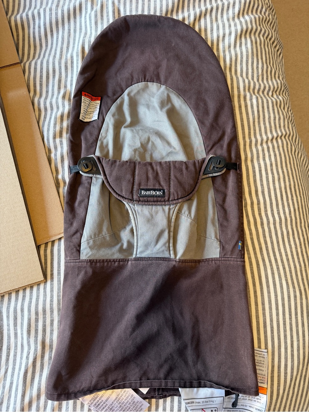 BabyBjorn Gray Baby Bouncer Fabric Seat Cover